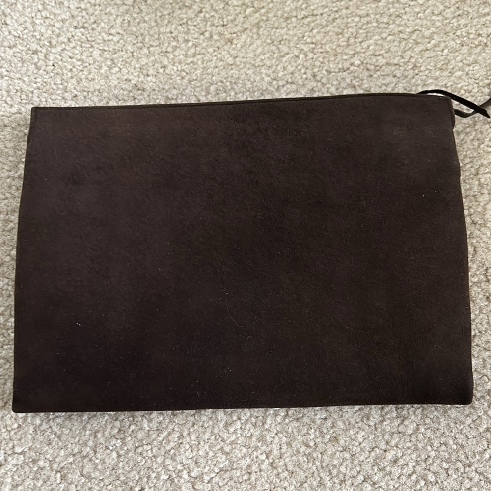 Vintage Brown Suede Clutch - Picture 3 of 8
